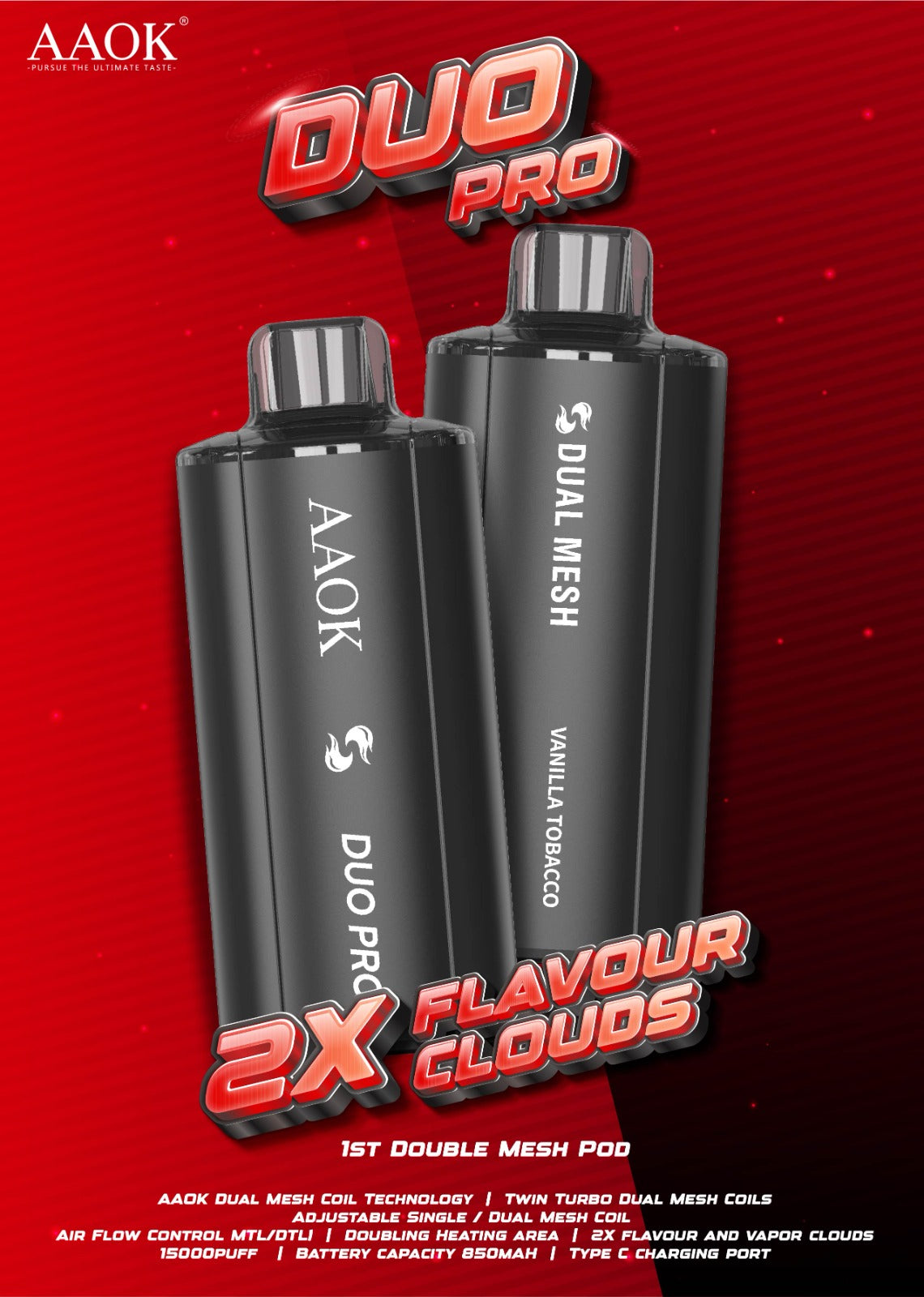 AAOK DUO PRO 15000 PUFFS