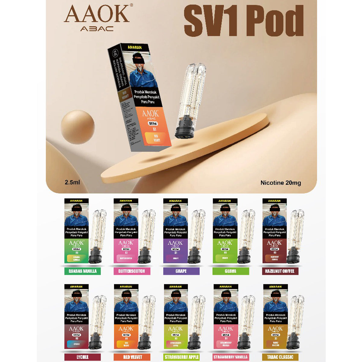 CARTRIDGE AAOK SV1 3ML ( 1 POD ) COMPATIBLE NANO