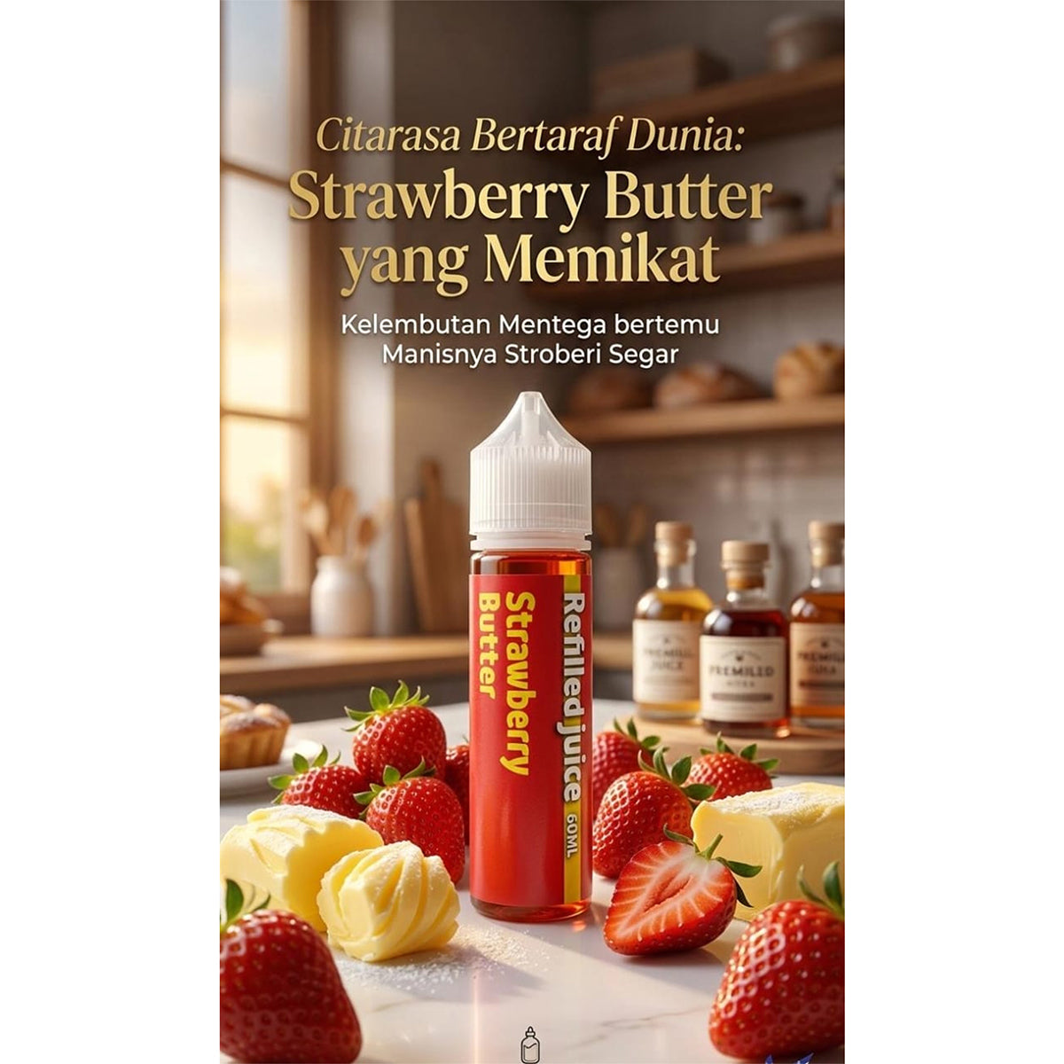 FREEBASE REFILLED JUICE STRAWBERRY BUTTER 60ML