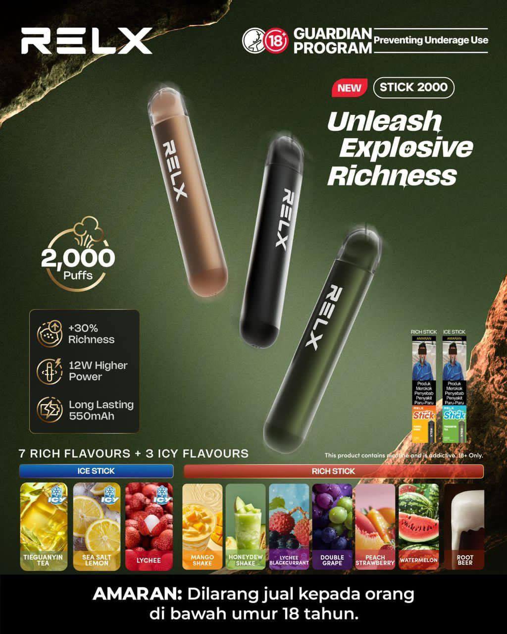 RELX STICK 2000 PUFFS