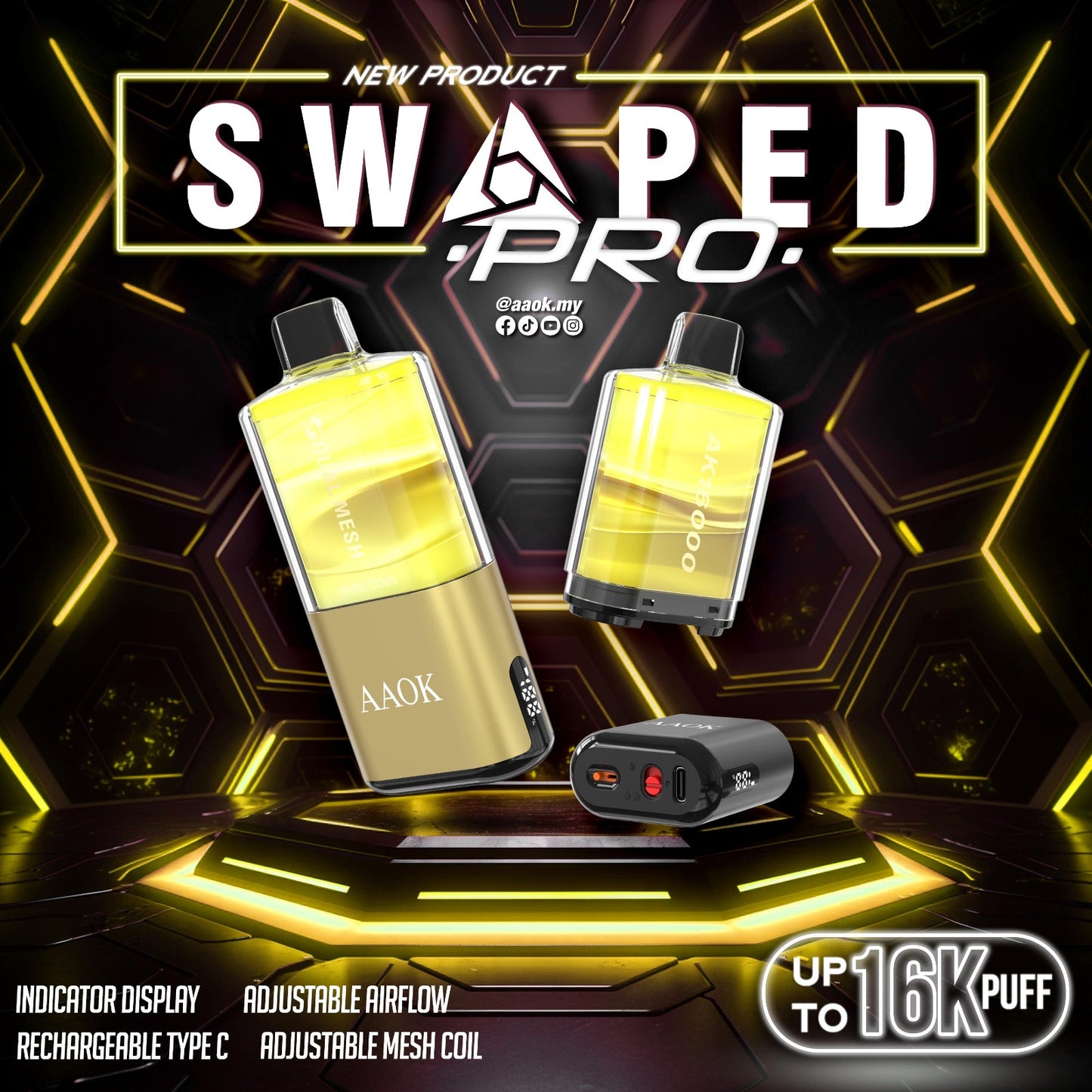 STARTER KIT AAOK SWAPED PRO 16000 PUFFS