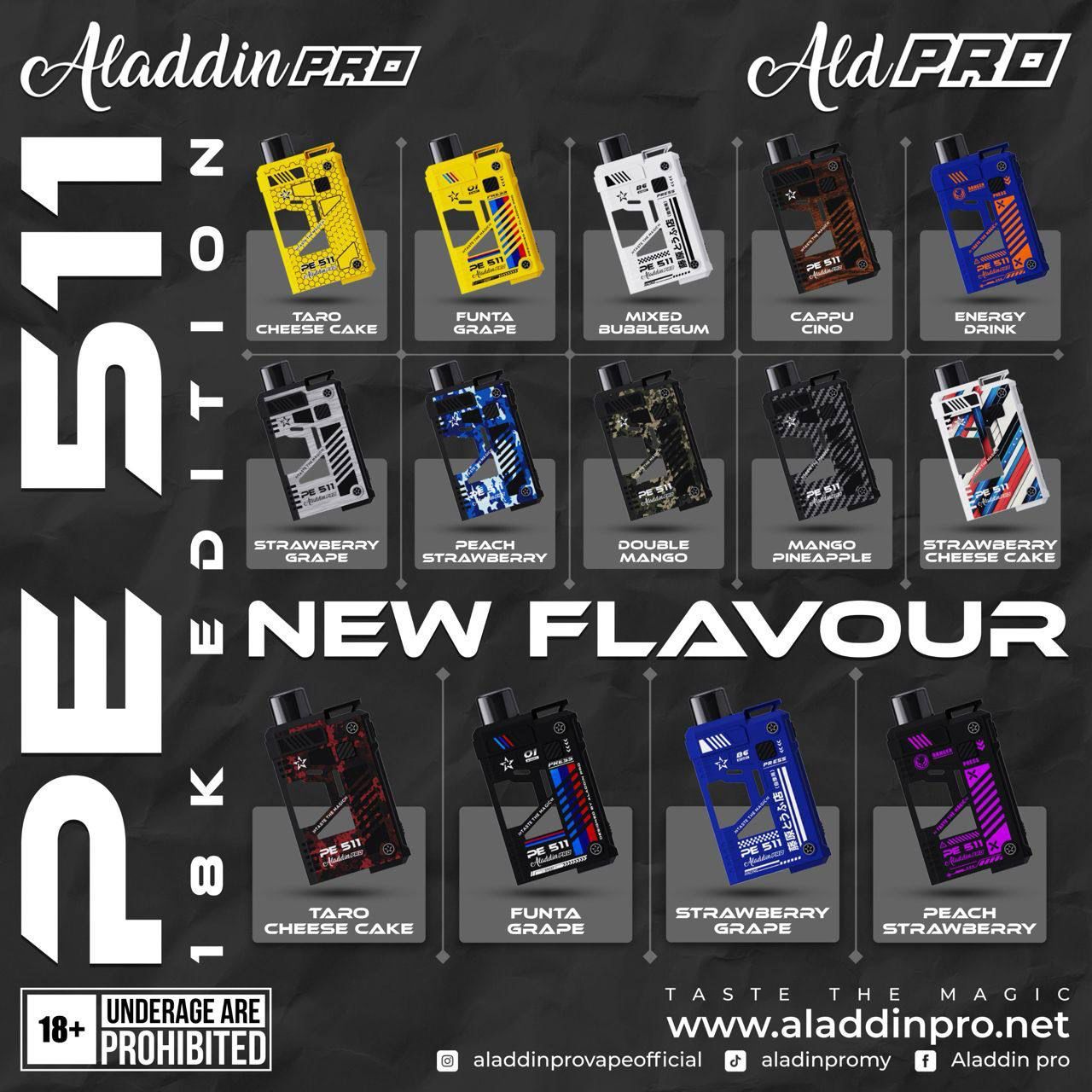 CARTRIDGE ALADDIN PRO PE 511 18000 PUFFS