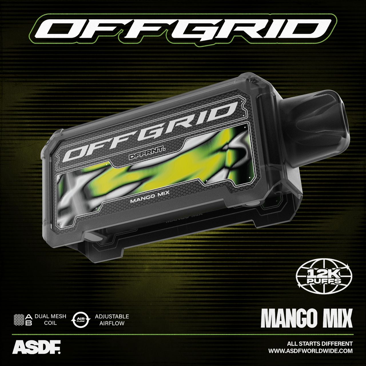 CARTRIDGE OFFGRID 12000 PUFFS by ASDF