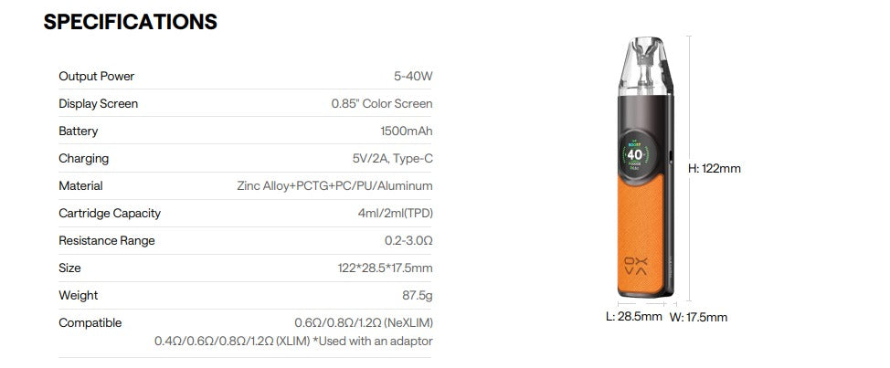 DEVICE KIT OXVA NEXLIM (4ML)