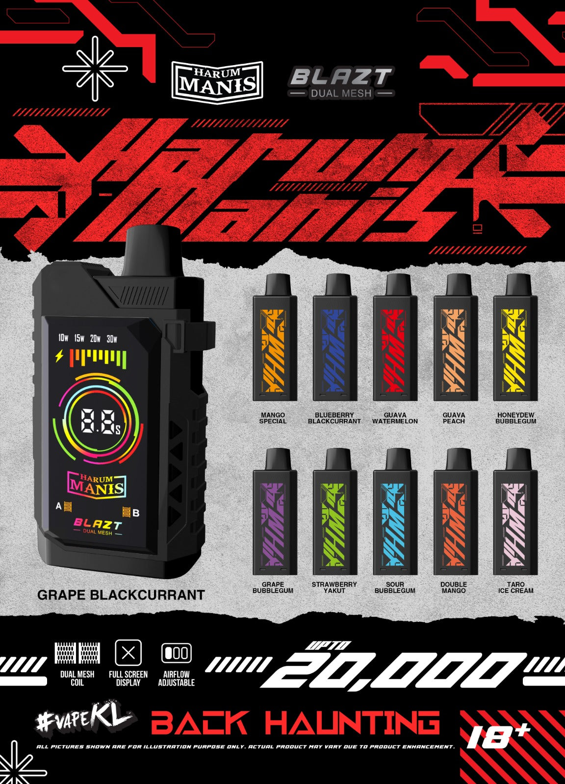 CARTRIDGE HARUM MANIS 20000 PUFFS