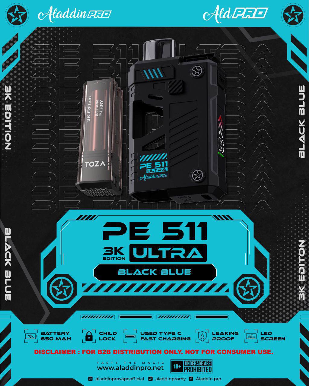 DEVICE ALADDIN PRO PE 511 ULTRA 3K PUFFS