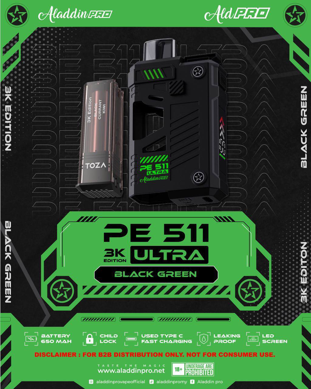 DEVICE ALADDIN PRO PE 511 ULTRA 3K PUFFS