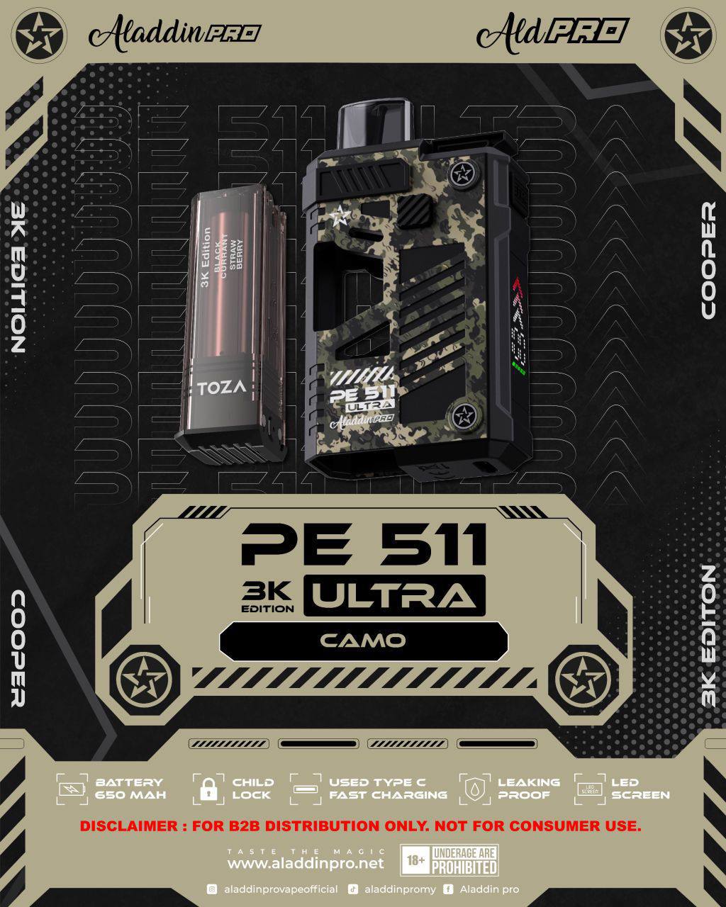 DEVICE ALADDIN PRO PE 511 ULTRA 3K PUFFS