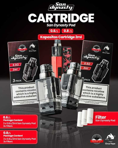 CARTRIDGE SAN DYNASTY 0.6Ω 0.8Ω ( 3 PODS )