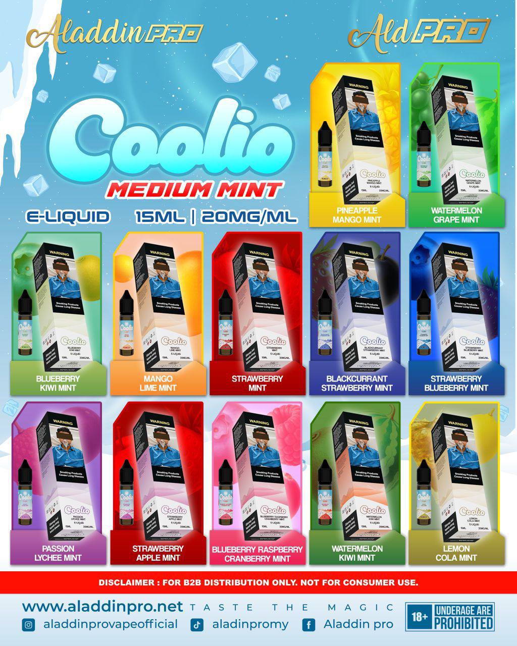 ALADDIN PRO COOLIO E-LIQUID 15ML 20MG