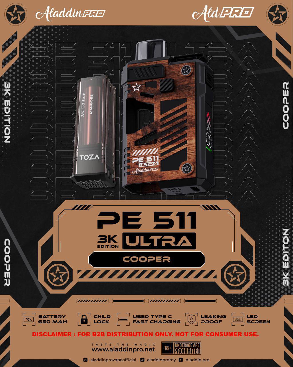 DEVICE ALADDIN PRO PE 511 ULTRA 3K PUFFS