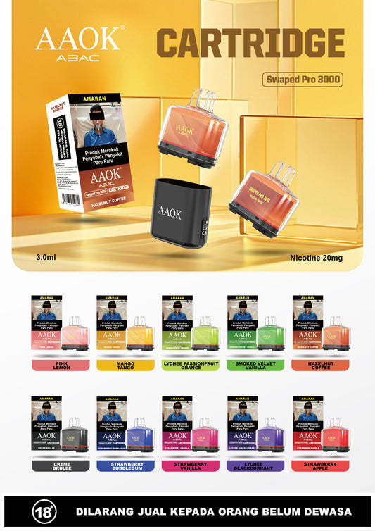 CARTRIDGE AAOK SWAPED PRO 3000 PUFFS