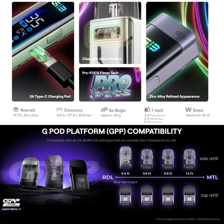DEVICE KIT CALIBURN G3 PRO by UWELL