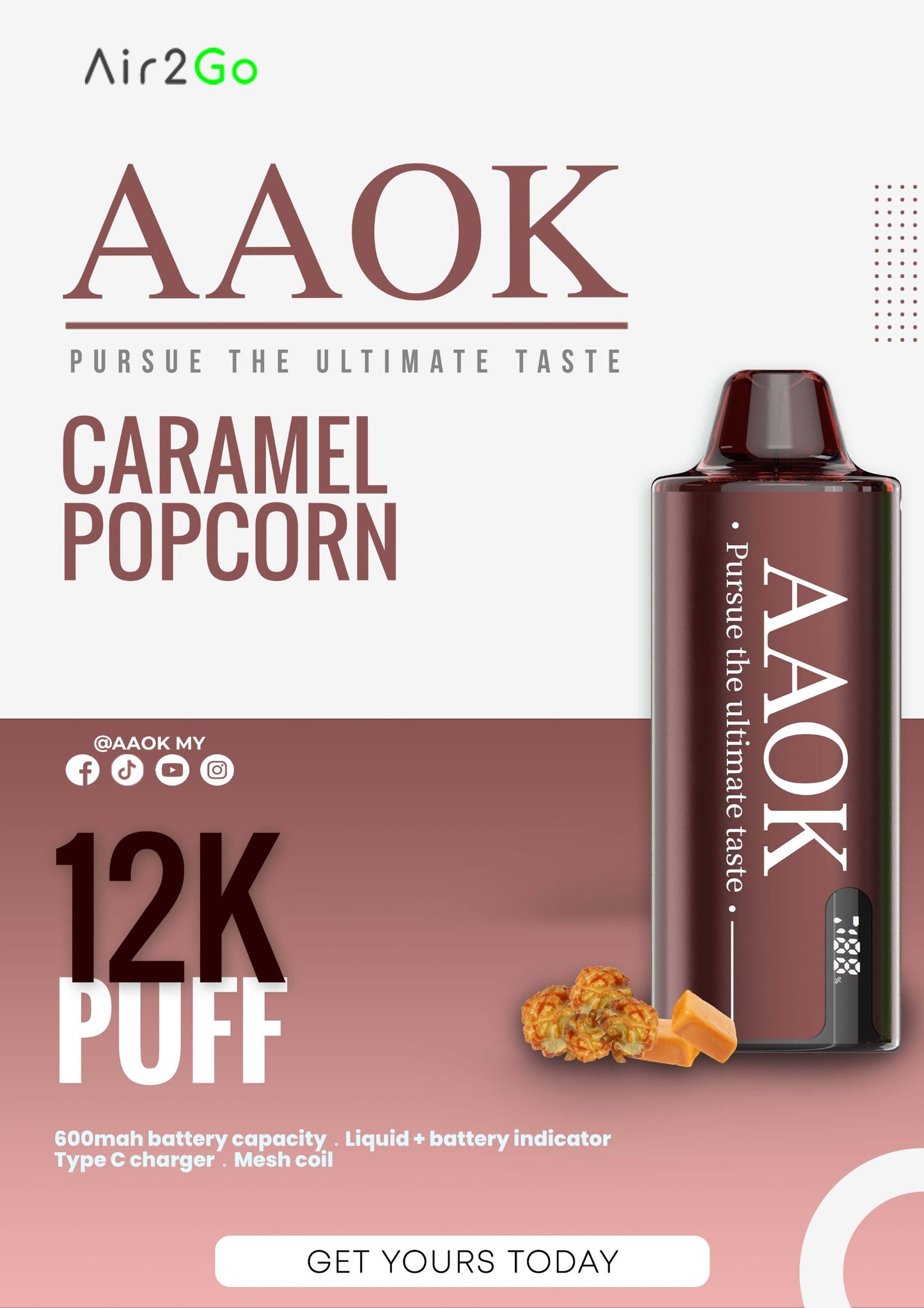 AAOK AIR2GO 12000 PUFFS