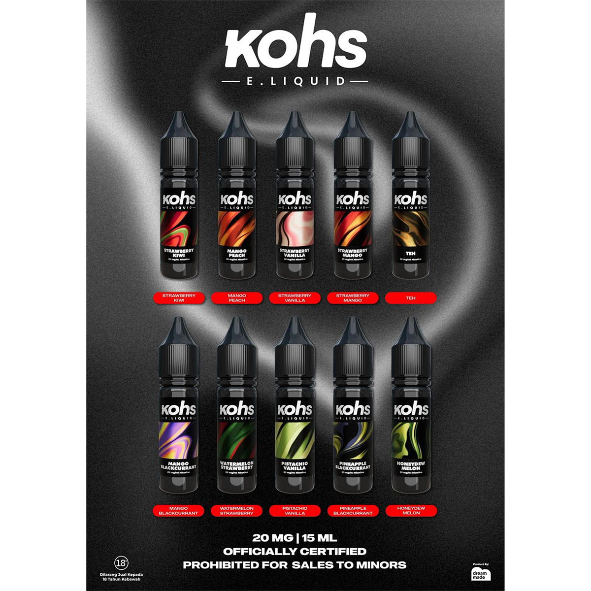 SALT KOHS E-LIQUID 15ML 20MG