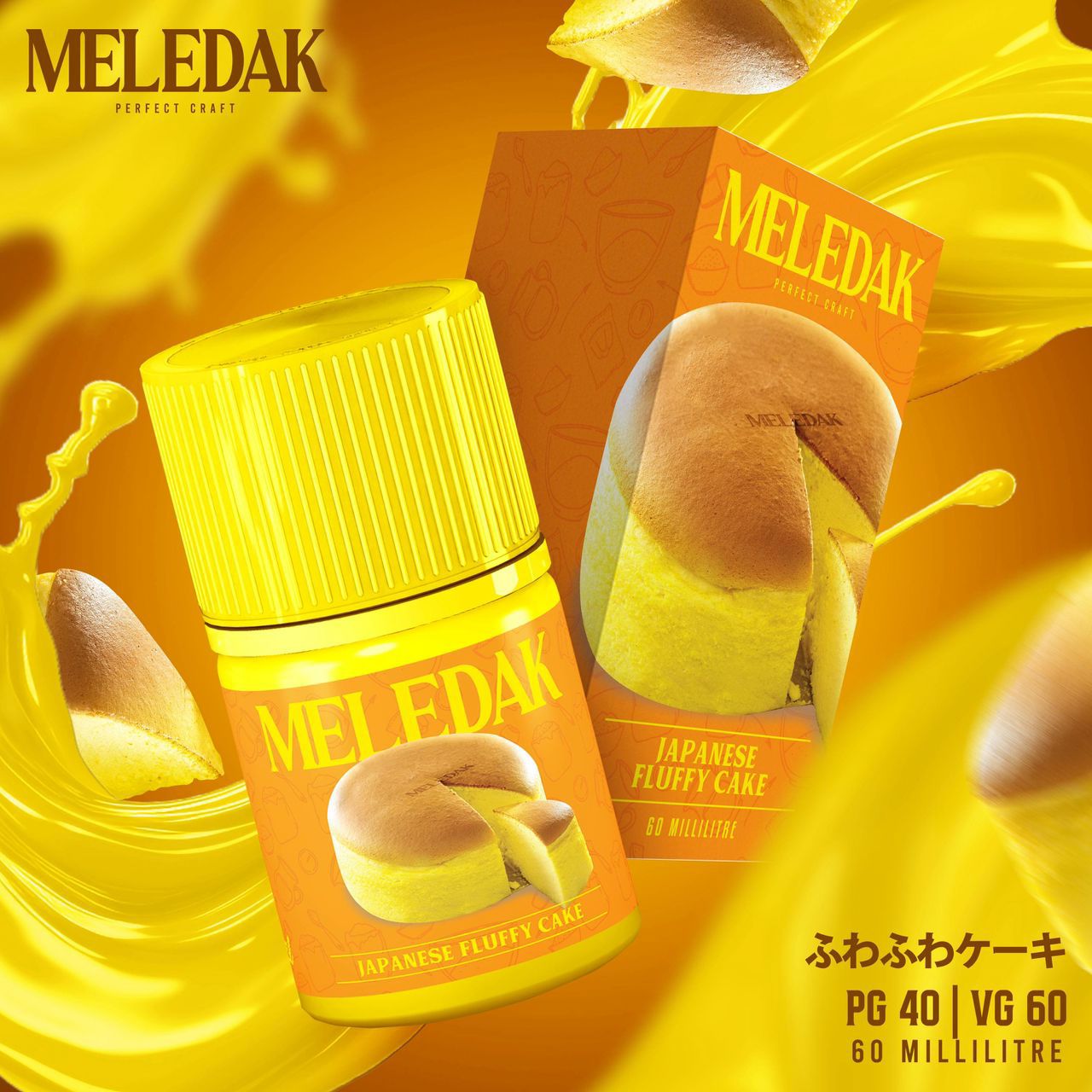 FREEBASE MELEDAK JAPANESE FLUFFY CAKE 60ML
