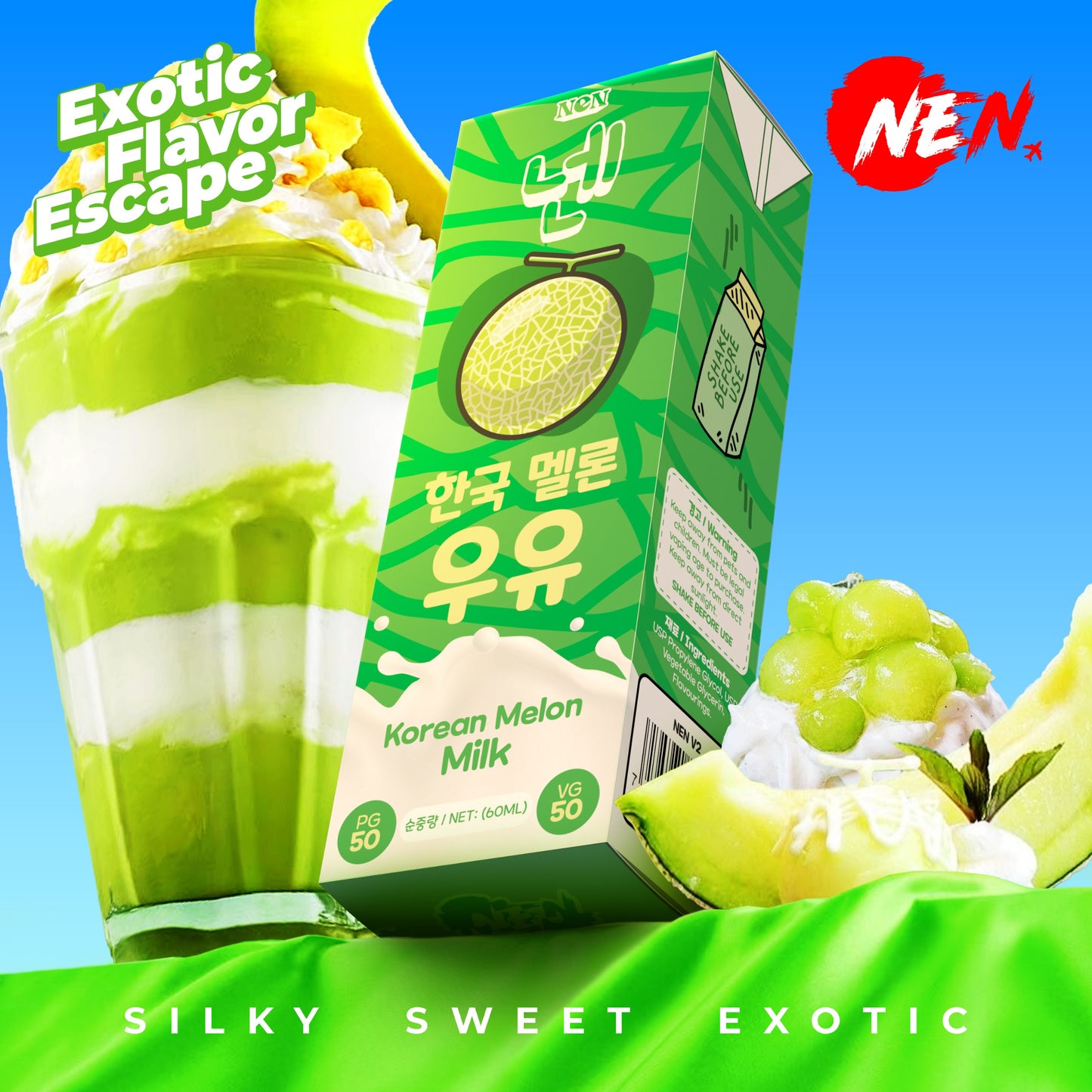 FREEBASE NEN KOREAN MELON MILK V2 60ML