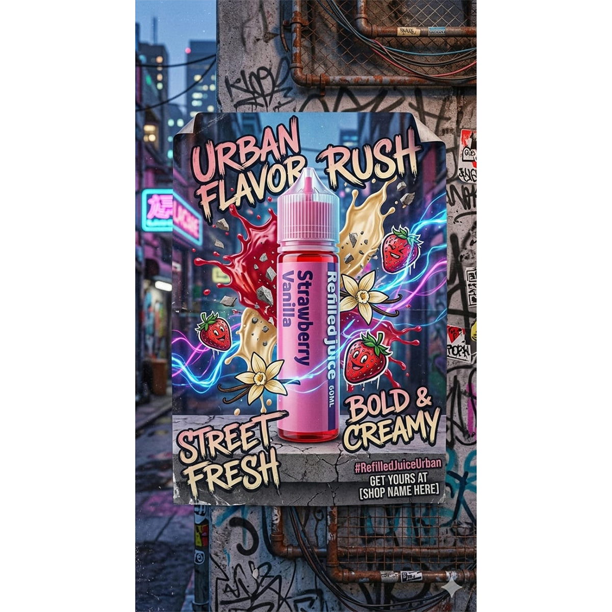 FREEBASE REFILLED JUICE STRAWBERRY VANILLA 60ML